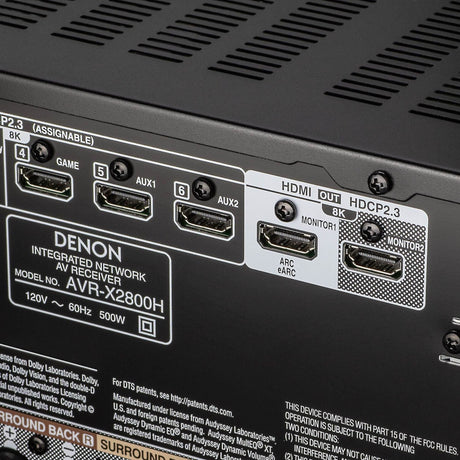 Denon AVR-X2800H - 7.2 Channel 8K AV Receiver