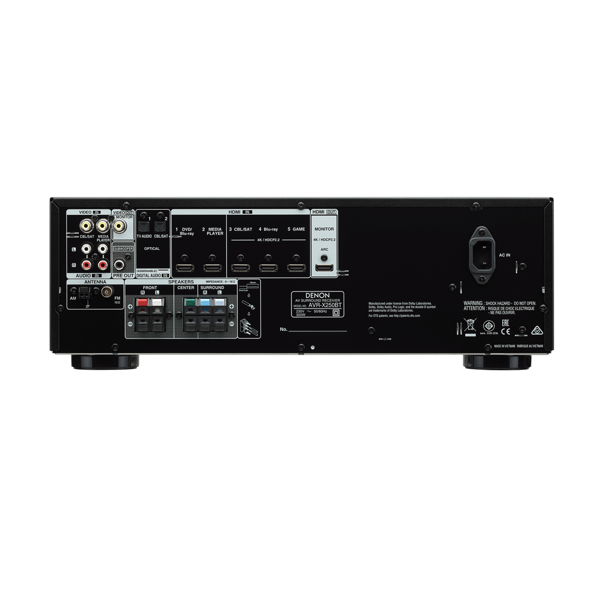 Denon AVR-X250BT - 5.1 Channel AV Receiver