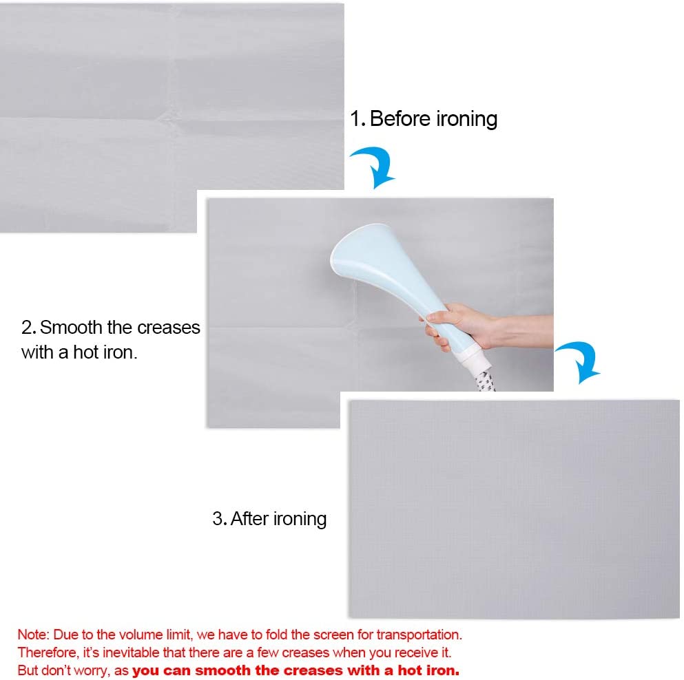 Douself 100'' Portable Projector Screen HD 16:9 100 Inch Diagonal Frameless PVC Video Projection Screen Foldable Wall Mounted for Home Theater Office Movies Indoors Outdoors