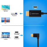 CableCreation USB C to HDMI 4K Right Angel Adapter Cable, Thunderbolt 3 Compatible, Compatible with Macbook Pro 2019,2018, iPad Pro 2018, Google Chromebook Pixel, Yoga 900, Surface Go, Galaxy S10, 6FT