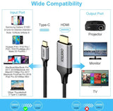 CHOETECH USB C to HDMI Cable(4K@60Hz), USB Type C to HDMI Cable Adapter Thunderbolt 3 Compatible with MacBook Pro 2020/2019, iPad Pro/MacBook Air 2020,Samsung S10/S9/S8, Dell XPS 13/15-2M