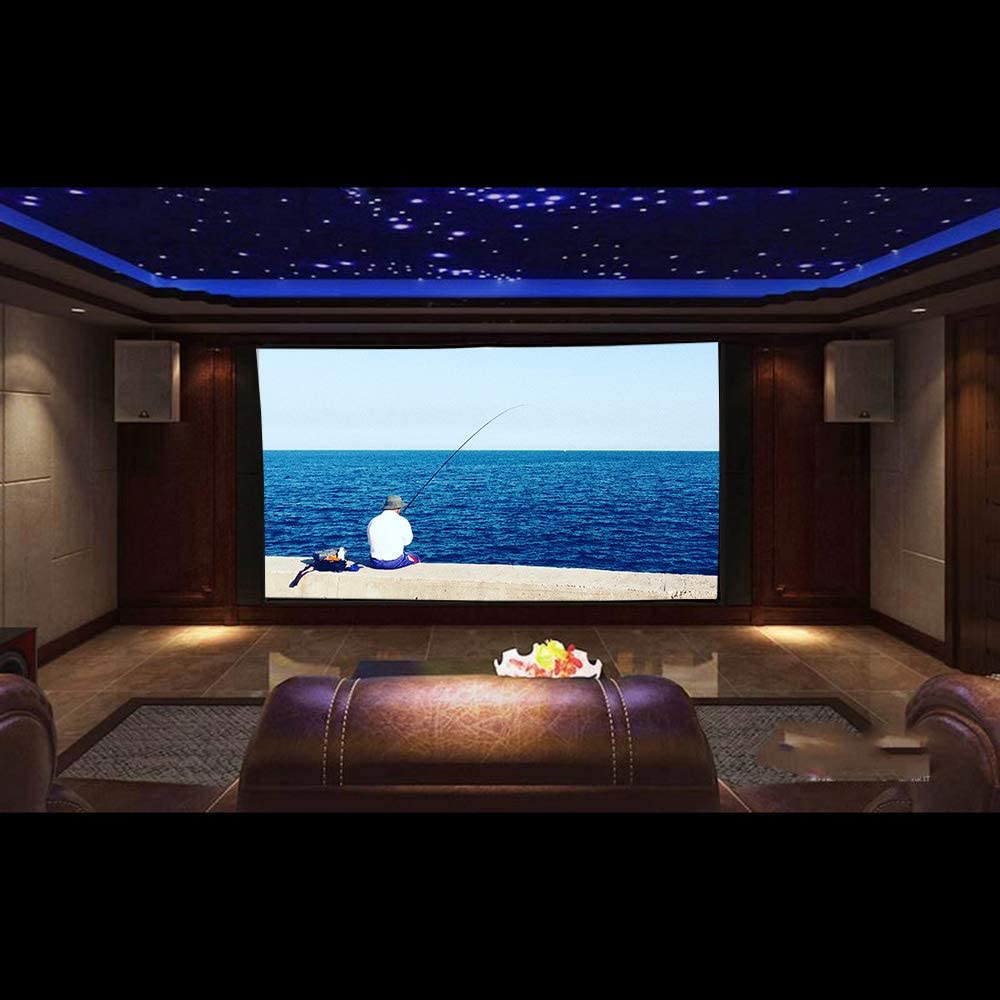 Douself 100'' Portable Projector Screen HD 16:9 100 Inch Diagonal Frameless PVC Video Projection Screen Foldable Wall Mounted for Home Theater Office Movies Indoors Outdoors