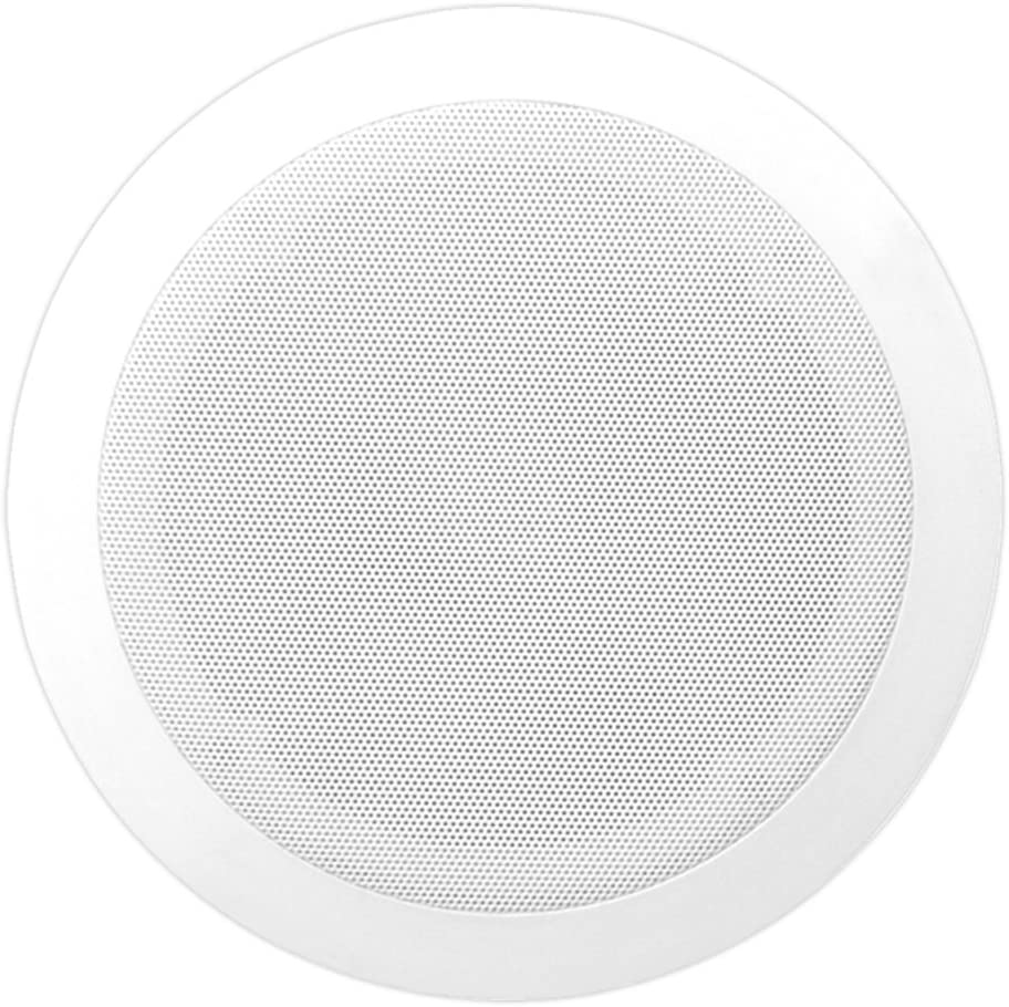 6.5” Ceiling Wall Mount Speakers - Pair of 2-Way Midbass Woofer Speaker 70v Transformer 1” Titanium Dome Tweeter Flush Design w/ 65Hz-22kHz Frequency Response & 250 Watts Peak - Pyle PDIC60T
