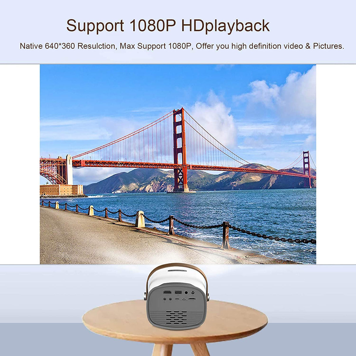 YG230 Mini Portable Projector Full HD 1080P Video Beamer Home Theater Multiscreen Media Player Support HD USB Micro USB AV TF Card Input Video Player