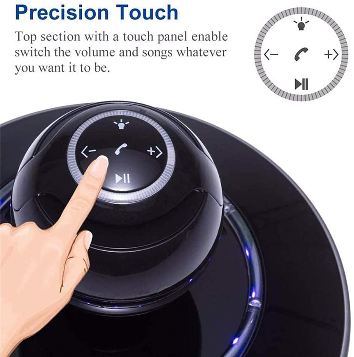 Bluetooth Portable Speaker/Floating Speaker/Magnetic Levitation Night Light with LED Light/For Home Decoration/Unique Gift
