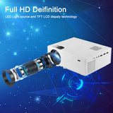 FunLites Video Projector ,4900 Lux 1080P Supported Projector, 60,000 Hours Lamp Life with Synchronize Smartphone Screen, Compatible with TV Stick, HDMI, TV Box, PS4, Include Tripod