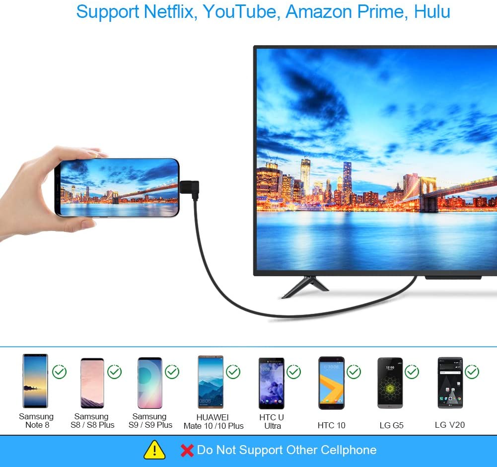 CableCreation USB C to HDMI 4K Right Angel Adapter Cable, Thunderbolt 3 Compatible, Compatible with Macbook Pro 2019,2018, iPad Pro 2018, Google Chromebook Pixel, Yoga 900, Surface Go, Galaxy S10, 6FT
