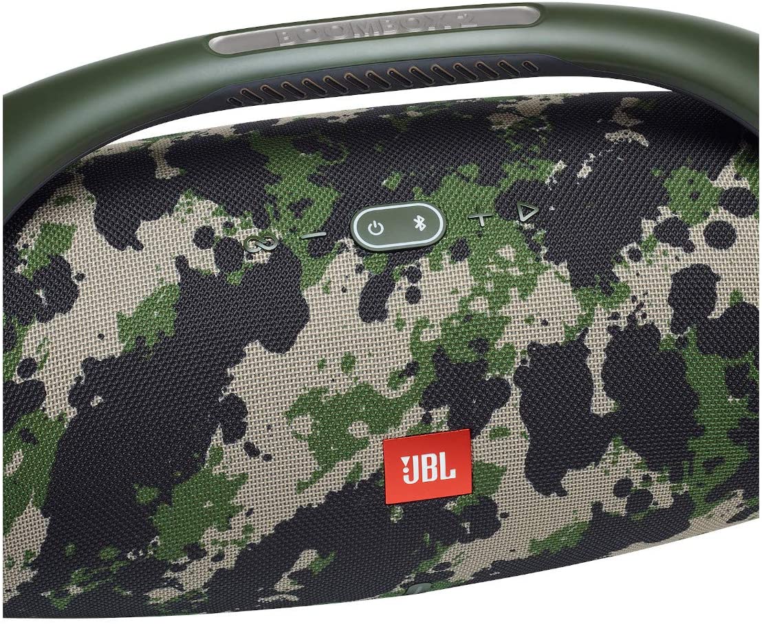 JBL Boombox 2 - Portable Bluetooth Speaker, powerful sound and monstrous bass, IPX7 waterproof, 24 hours of playtime, powerbank, JBL PartyBoost for speaker pairing, speaker for home and outdoor (Camo)