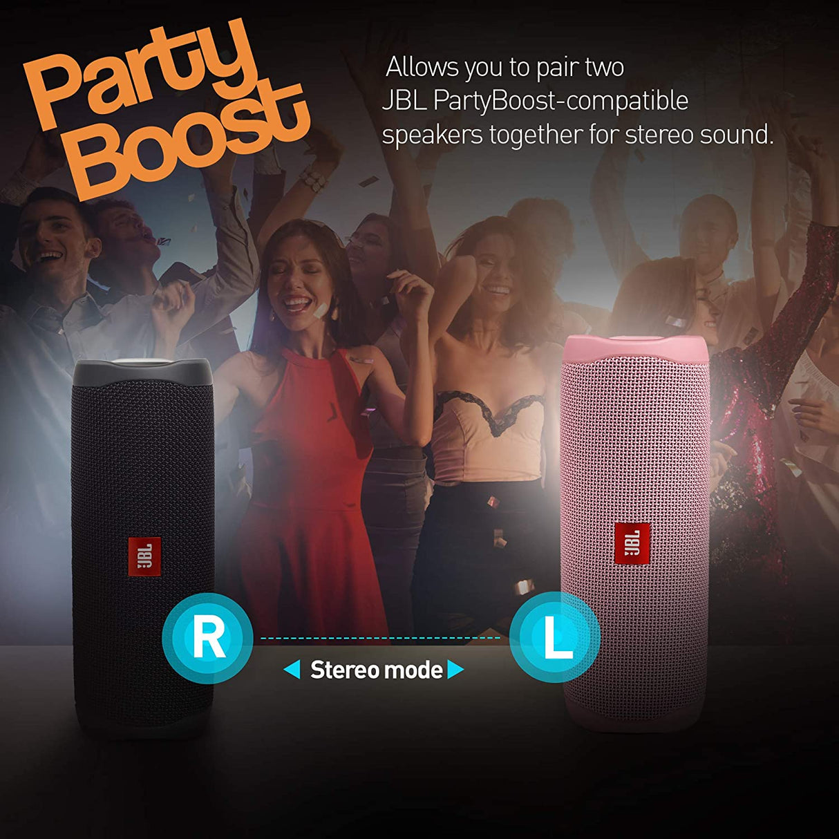 JBL FLIP5-PK Flip 5 Waterproof Portable Bluetooth Speaker, Pink - (Pack of 1)