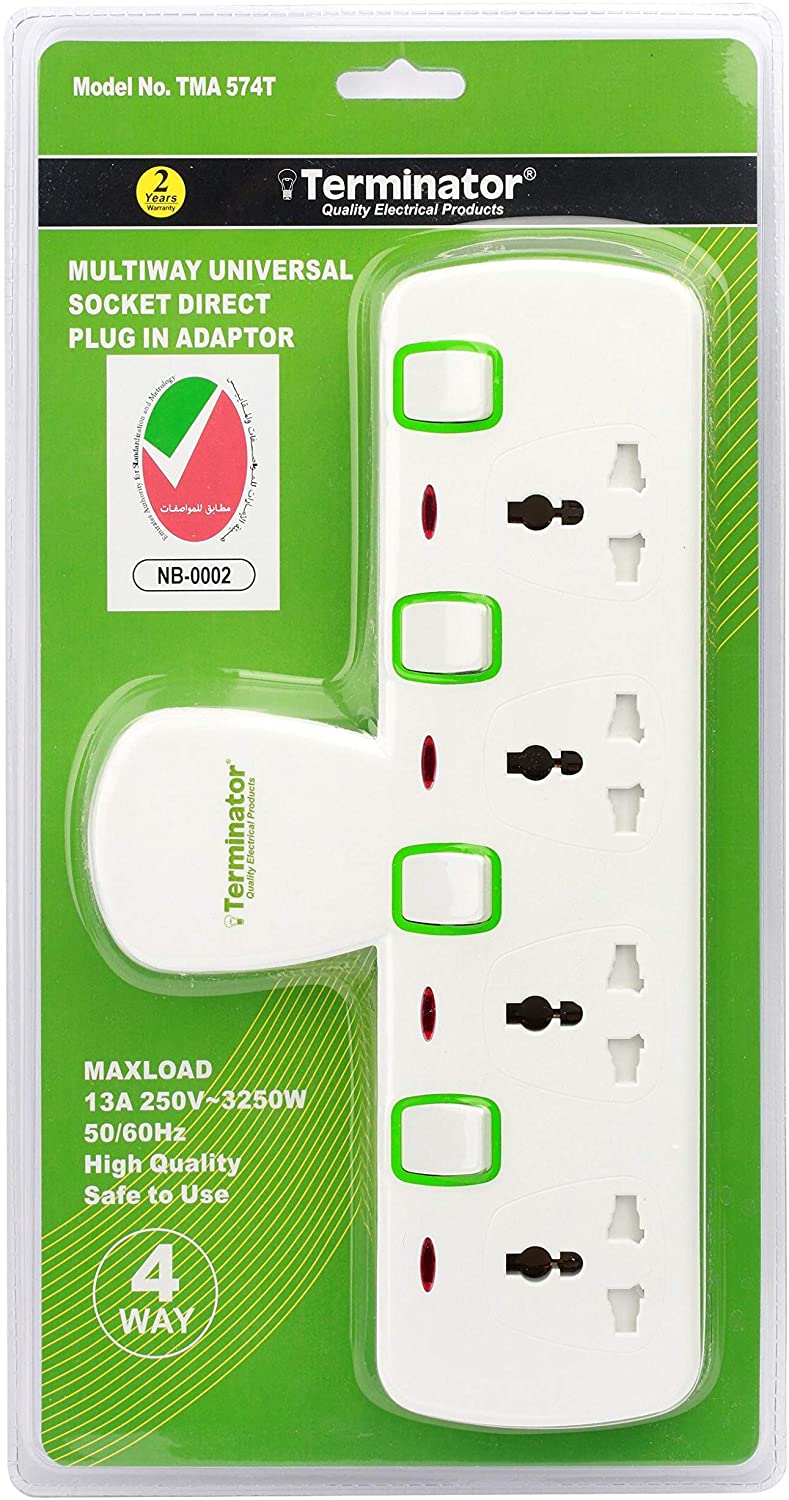 4 Way Universal T-Socket Multi Adaptor