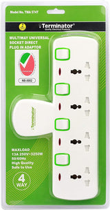 4 Way Universal T-Socket Multi Adaptor