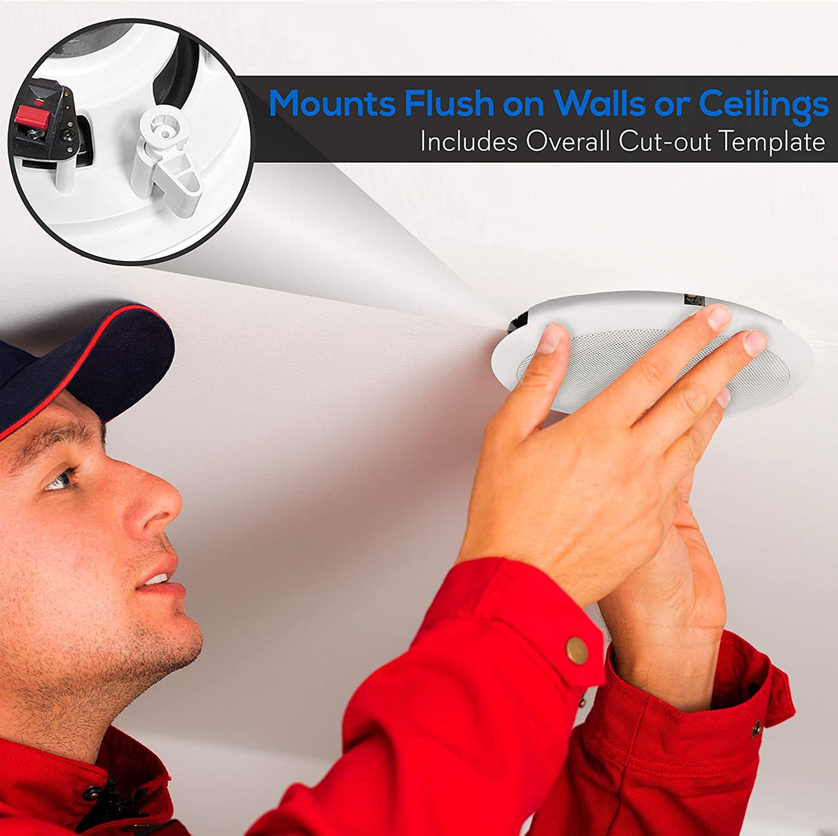 Pyle PDIC60 In-Wall/In-Ceiling Dual Speaker System 8 inches White PDIC80T