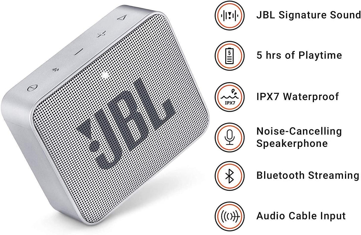JBL Go 2 Wireless Portable Speaker, Ash Gray, K951542