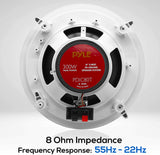 Pyle PDIC60 In-Wall/In-Ceiling Dual Speaker System 8 inches White PDIC80T