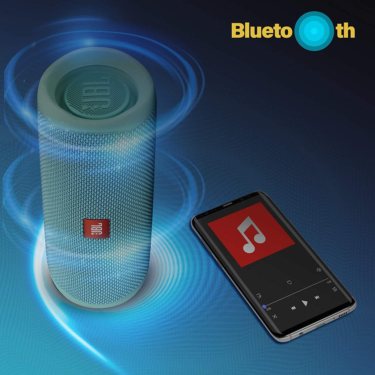 JBL Flip 5 Portable Waterproof Bluetooth Speaker with Hybrid Carrying Case (Teal)