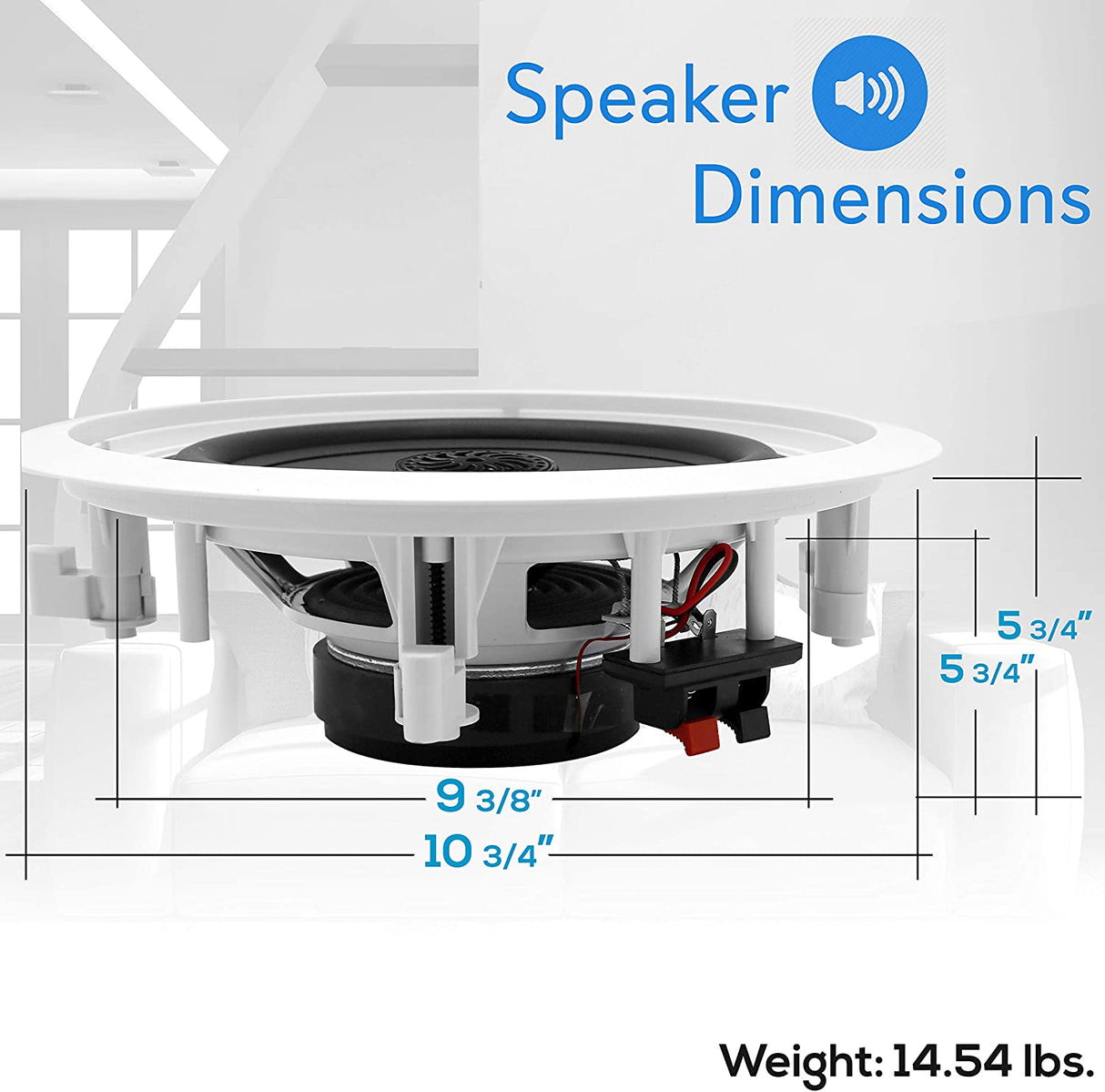 Pyle PDIC60 In-Wall/In-Ceiling Dual Speaker System 8 inches White PDIC80T