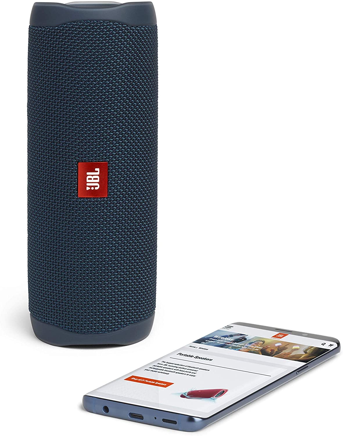 JBL Flip 5 Portable Waterproof Bluetooth Speaker (Blue)