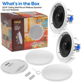 Pyle PDIC60 In-Wall/In-Ceiling Dual Speaker System 8 inches White PDIC80T